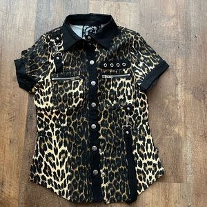 Killstar leopard print button up